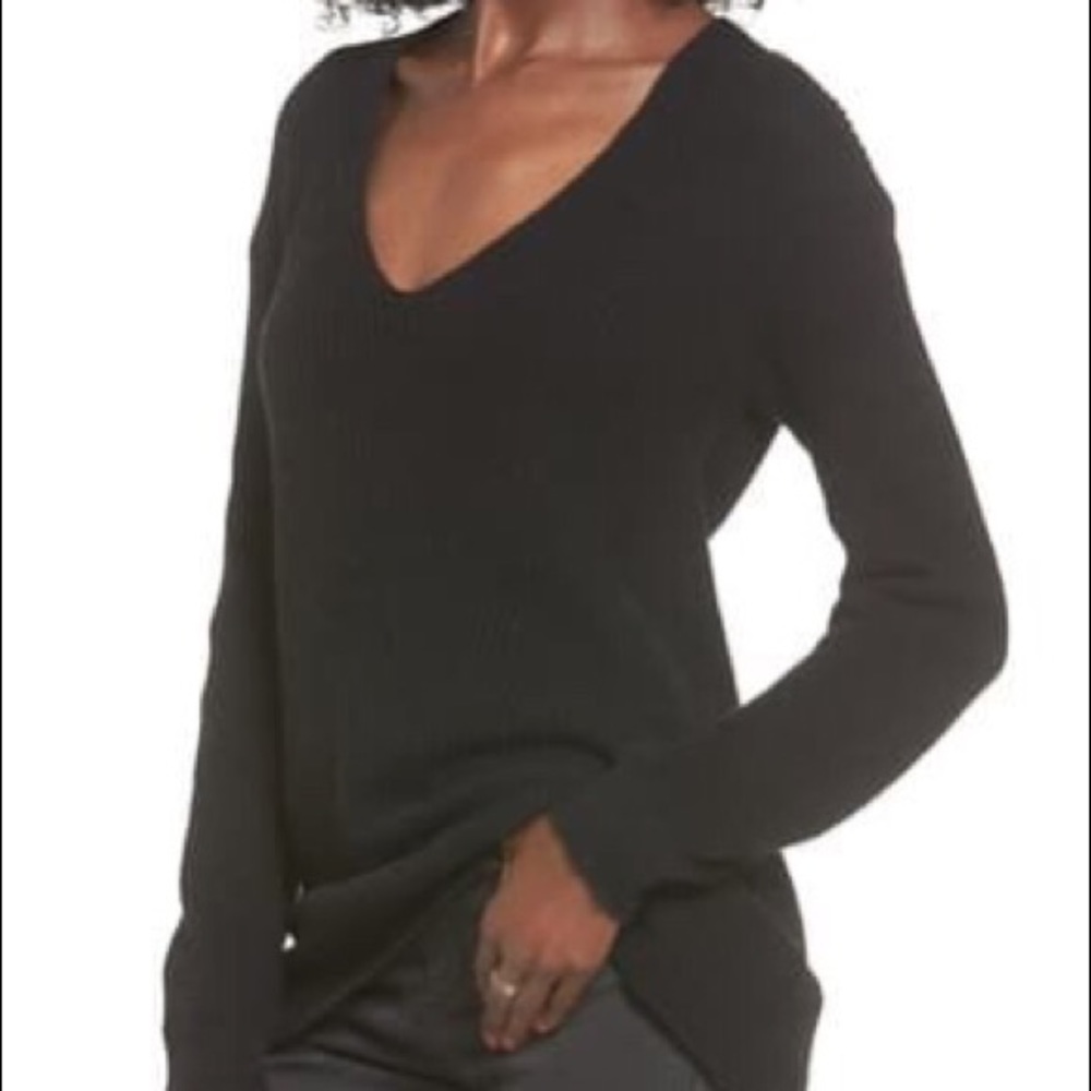 BP V-Neck Cotton Sweater Black Size XXS